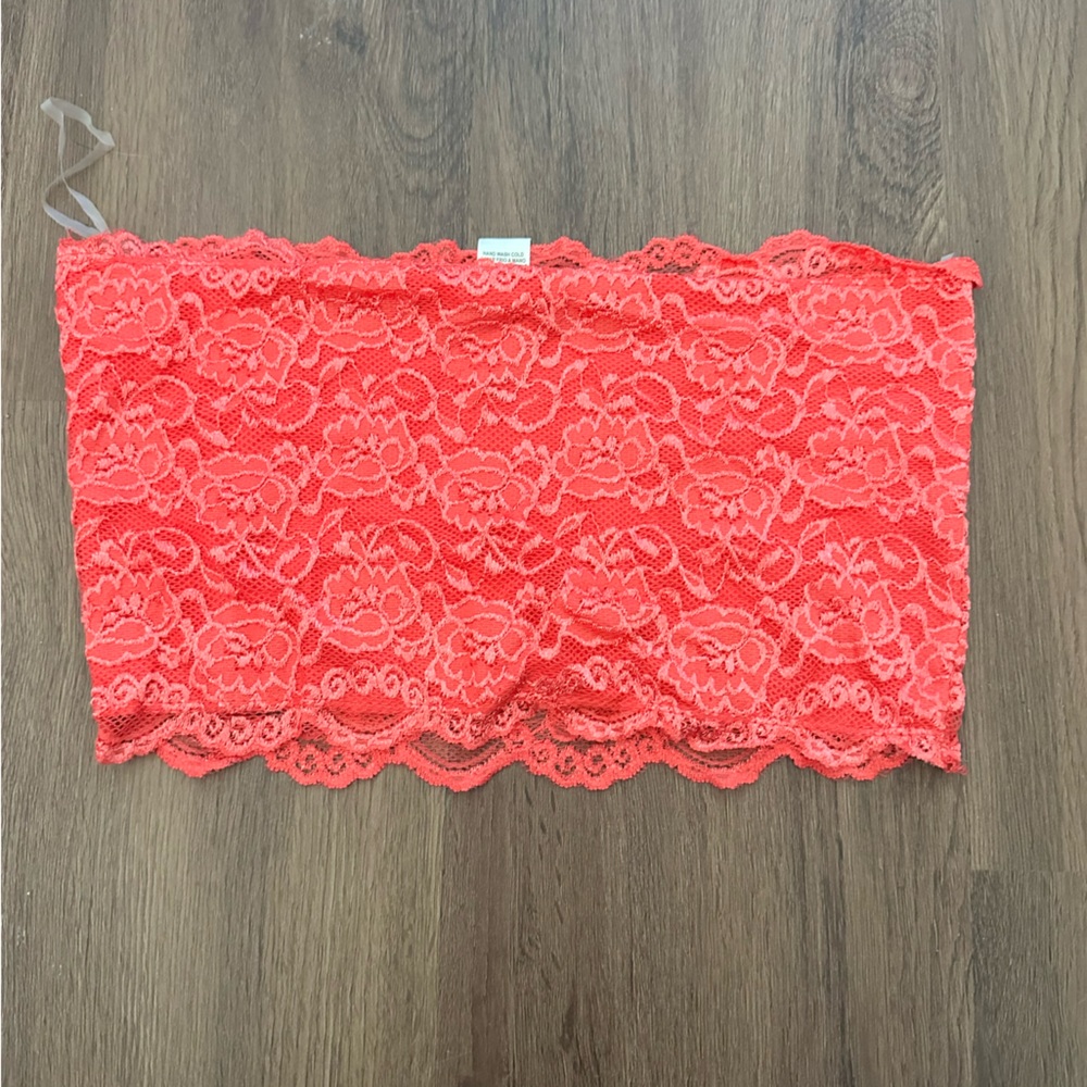 Hot pink lace tube top